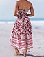 abordables Faldas gráficas-Mujer Falda larga Elegante Maxi Alta cintura Faldas Floral Geométrico Frunce Estampado fluido Rígido Noche Casual Diario Negro Rojo Azul Piscina Azul cielo Verano Poliéster