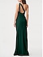 cheap Bridesmaid Dresses-A-Line Bridesmaid Dress Spaghetti Strap Sleeveless Elegant Floor Length Nylon with Split Front