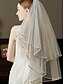 voordelige Bruidssluiers-Twee-laags Contemporary  Stijlvolle Bruidsluier Elleboogluiken met Fringe Tulle