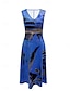 abordables Ensembles de robes-Femme Robe mi-longue Robe casual Robe Ensemble Robe Évasée Robe Trapèze mode Décontractées Vacances du quotidien Standard Graphic Demi Manches Col V Rose Claire Bleu Fuchsia Orange Eté