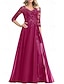 billige Gulvlængde-A-Linie Mor til Bruden Kjole Bryllup Gæst Elegant V Hals Gulvlængde Chiffon 3/4 Længde Ærmer med Beadings Applikationer