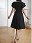 preiswerte Einfaches Kleid-Damen Midi Kleid Korsett Kleid T-Shirt Kleid Tee Kleid Einfarbig A-Linien Kleid Lässig Urlaub Alltag Reguläre Passform Grafik Kurzarm V-Ausschnitt Schwarz Wein Blau Grün Sommer