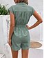 billige Rompere-Dame Normal Sparkedrakter Aktiv Stripet Ermeløs V-hals Blondér Lomme Feriereise Daglig Normal Rød Blå Grønn Sommer