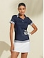 preiswerte Passender Polo-Damen Golf-Poloshirt Marinenblau Kurzarm Oberteil Damen-Golfkleidung, Kleidung, Outfits, Kleidung