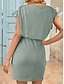 ieftine Rochie simplă-Rochie Mini pentru Femei Rochie Tip T Rochie Tip Tee Rochie în Formă de A Culoare Uniformă Casual Vacanță Casual Zilnic Potrivire Regulatorie Grafic Mâneci Scurte Gât Rotund Negru Roșu Albastru