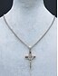abordables Joyas para hombres-Collar de cruz de acero inoxidable chapado en oro para hombre con piedras preciosas multicolores: colgante religioso, cadena elegante para uso diario, regalos para ocasiones religiosas