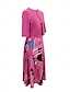 abordables Ensembles de robes-Femme Robe mi-longue Robe casual Robe Ensemble Robe Évasée Robe Trapèze mode Décontractées Vacances du quotidien Standard Graphic Demi Manches Col V Rose Claire Bleu Fuchsia Orange Eté