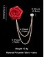 preiswerte Krawatten &amp;amp; Fliegen für Herren-Anstecknadel mit roter Rose und goldener Kette – elegantes Herren-Accessoire für Anzüge und Smokings – perfekt für Hochzeiten, formelle Veranstaltungen und besondere Anlässe