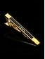 voordelige Heren dassen en vlinderdassen-elegante gouden stropdasclip voor heren – strak design met zwarte inleg, perfect voor zakelijke, formele evenementen en bruiloften