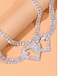 ieftine Bratara de dama-set de gleznă și lanț în formă de inimă din zircon din aliaj pentru femei – bijuterii elegante de mireasă pentru nunți, petreceri și ocazii speciale