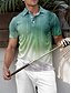 abordables Hauts-Homme T-shirt POLO Vert Manche Courte Top Tenue de golf Vêtements Tenues Porter des vêtements