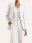 billige Mammas buksedresser-Buksedress 3 Deler Sett Mor til bruden Tuxedo Bryllupsgjest Elegant Blazer Revers Ankellengde Reddot Lang Erme med Lommer