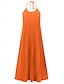 economico Abiti da vacanza-Per donna Vestito maxi Abito casual Vestito svasato Abito sottoveste Essenziale Informale Da mare Informale Giornaliero Standard Liscio Senza maniche Con bretelline Nero Rosso Fucsia Arancione Estate