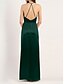 cheap Bridesmaid Dresses-A-Line Bridesmaid Dress Spaghetti Strap Sleeveless Elegant Floor Length Nylon with Split Front
