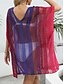 cheap Beach Dresses-Women&#039;s Swimsuits Cover Up Swim Dress Swimsuit Cut Out Vacation Beach Wear Ombre V Neck Long Sleeve Bathing Suits