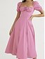 abordables Vestidos de Graduación-Mujer Vestido Midi Vestido corsé Vestido de lechera Vestido con hombros descubiertos Vestido con mangas abullonadas Vacaciones Vacaciones Casual Diario Ajuste regular Graphic Manga Corta Hombros