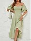 cheap Plain Dress-Women&#039;s Mini Dress A Line Dress Milkmaid Dress Off The Shoulder Dress Puff Sleeve Dress Vacation Vacation Daily Regular Fit Plain Short Sleeve Off Shoulder Black Light Green Pink Blue Summer
