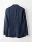 billige Herre Elite Yttertøy-Herre Blazer i 100 % lin Blazer jakke Skole Formell Bryllup Elegant Ferie Sommer Vår 100% Lin Lin Helfarge Enkelt Brystet To-knapp Blazer Mørkegrå Navyblå Beige Lyseblå