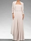 cheap Mom&#039;s Jumpsuits-Jumpsuits Mother of the Bride  Wedding Guest Elegant Sweetheart Floor Length Chiffon Long Sleeve Wrap Included Jacket es with Sash / Ribbon Pleats