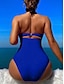 voordelige Eendelige badpakken-Dames Badpakken Een-delig Monokini Badpak Rugloos Buikcontrole Hoge Taille Slank Vakantie Strandmode Effen Kleur Halter Hals Mouwloze Badpakken
