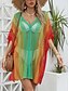 cheap Beach Dresses-Women&#039;s Swimsuits Cover Up Swim Dress Swimsuit Cut Out Vacation Beach Wear Ombre V Neck Long Sleeve Bathing Suits
