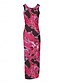 ieftine Rochii casual florale-Pentru femei Rochie Maxi Rochie casual Bodycon Rochie Tip Maieu Rochie Slip Stilat Casual Vacanță Zilnic Fit regulat Floral Fără manșon În U Negru Fucsia Albastru Deschis Vară