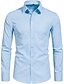 preiswerte Freizeitanzüge-Herren Klassisches Freizeit Hemd Heimkehr Standard Passform Langarm Revers Unifarbe Polyester Schwarz Himmelblau Grau 2025
