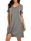 ieftine Rochie simplă-Rochie mini pentru femei Rochie înfășurată Rochie tip T-shirt Rochie tip Tee Rochie de culoare solidă Rochie tip shift Rochie Off The Shoulder Casual Vacanță Casual Zilnică Ajustare regulată Grafic