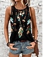 tanie Tank topy i topy na ramiączkach damskie-Koszulka na ramiączkach dla kobiet kamizelka modny streetwear w paski nadruk bez rękawów regularne topy dekolt okrągły casual zielona letnia