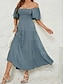 cheap Plain Dress-Women&#039;s Mini Dress A Line Dress Milkmaid Dress Off The Shoulder Dress Puff Sleeve Dress Vacation Vacation Daily Regular Fit Plain Short Sleeve Off Shoulder Black Light Green Pink Blue Summer