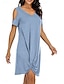 ieftine Rochie simplă-Rochie mini pentru femei Rochie înfășurată Rochie tip T-shirt Rochie tip Tee Rochie de culoare solidă Rochie tip shift Rochie Off The Shoulder Casual Vacanță Casual Zilnică Ajustare regulată Grafic
