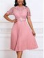 billige Simpel kjole-Dame Maxi Kjole A-linje Kjole Ensfarvet Fit And Flare Kjole Elegant Formelt Formelt Bryllup Gæst Cocktail Party Regulær Pasform Grafisk Kort Ærme Rund Hals Blush Pink Sort Hvid Pink Sommer