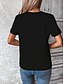 cheap Humor&amp;Quotes tee-Women&#039;s T Shirt Graphic Letter Casual Short Sleeve V Neck Regular Tops Daily Print Black Blue Green Summer Spring