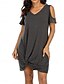 ieftine Rochie simplă-Rochie mini pentru femei Rochie înfășurată Rochie tip T-shirt Rochie tip Tee Rochie de culoare solidă Rochie tip shift Rochie Off The Shoulder Casual Vacanță Casual Zilnică Ajustare regulată Grafic