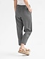 preiswerte Schlichte Hose aus Baumwollleinen-Damen Hose aus Baumwollleinen Hosen Hose Palazzo-Hose Mode Streetwear Komfort Volle Länge Hohe Taille Einfach Elastischer Bund Bequem Außenbereich Straße Alltagskleidung Ausgehen Dunkelgrau Schwarz
