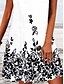 voordelige Bloemenjurken-Dames Mini-jurk A lijn jurk Slipdress Off-the-shoulder jurk Stijlvol Casual Vakantie Dagelijks Normale pasvorm Bloemig Mouwloos Strakke ronde hals Zwart Wit Wijn blauw Zomer