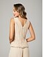 billiga Golvlängd-Jumpsuit  byxdress 3-delad mor till bruden klänning formell bröllopsgäst elegant v-neck golvlängd chiffongspets långärmad jacka klänningar med appliceringar