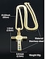 abordables Joyas para hombres-Collar de cruz de acero inoxidable chapado en oro para hombre con piedras preciosas multicolores: colgante religioso, cadena elegante para uso diario, regalos para ocasiones religiosas
