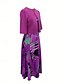 abordables Ensembles de robes-Femme Robe mi-longue Robe casual Robe Ensemble Robe Évasée Robe Trapèze mode Décontractées Vacances du quotidien Standard Graphic Demi Manches Col V Rose Claire Bleu Fuchsia Orange Eté