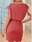 ieftine Rochie simplă-Rochie Mini pentru Femei Rochie Tip T Rochie Tip Tee Rochie în Formă de A Culoare Uniformă Casual Vacanță Casual Zilnic Potrivire Regulatorie Grafic Mâneci Scurte Gât Rotund Negru Roșu Albastru