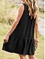 preiswerte Kleider für die Arbeit-Damen Minikleid Casual kleid Tank-Top Kleid Basic Brautkleider schlicht Urlaub Täglich Regular Fit Glatt Ärmellos Gekerbter Hals Schwarz Rosa Marineblau Grün Sommer