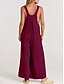 cheap Casual Jumpsuits-Women's Normal Overall Active Solid Color Sleeveless Round Neck Buttons Pocket Vacation Daily Regular Fit Yellow Wine Apricot Summer