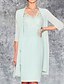 preiswerte Mit Jacke-Zweiteiler Eng anliegend Brautmutterkleid kleid hochzeitsgast Kirche Elegant V Ausschnitt Knie-Länge Chiffon 3/4 Ärmel mit Stickerei 2025
