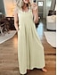 cheap Casual Jumpsuits-Women's Normal Overall Active Solid Color Sleeveless Round Neck Buttons Pocket Vacation Daily Regular Fit Yellow Wine Apricot Summer