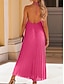economico Abiti da vacanza-Per donna Vestito maxi Abito casual Vestito svasato Abito sottoveste Essenziale Informale Da mare Informale Giornaliero Standard Liscio Senza maniche Con bretelline Nero Rosso Fucsia Arancione Estate