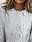 billige Boho t-shirt-Kvinders T-Shirt 3D Print Blomstret Casual Langærmet Rund Hals Regulære Toppe Weekend Print Perle Pink Blå Lilla Grøn Efterår Vinter
