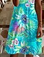baratos Vestido Floral-Mulheres Minivestido Vestido casual Elegante Tropical Havaiana Diário Normal Floral Manga Curta Gola Redonda Azul Branco Rosa Luz Vermelha Verão