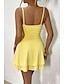 economico Abiti di Laurea-Per donna Mini Abito Abito Bianco Abito da laurea Abito Sottoveste Moda Compleanno Laurea Data Vestibilità regolare Semplice Senza Maniche Spalline sottili Nero Bianco Giallo Rosso Estate