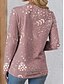 billige Blomster te-Kvinders T-Shirt 3D Print Blomstret Grafisk Casual Langærmet Crew Neck Regulære Toppe Daglig Print Pink Lilla Grøn Khaki Sommer Forår Efterår