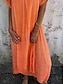 abordables Robe Simple-Robe Maxi Femme Robe A Ligne Uni Décontractée Extérieur Ajustement Normal Graphique Sans Manches Col V Fuchsia Orange Bleu Foncé Gris Été